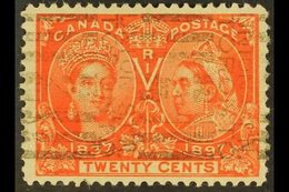 1897  20c Vermillion "Jubilee", SG 133, Used With A Toronto Roller Cancel For More Images, Please Visit Http://www.sanda - Autres & Non Classés