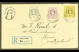 1914  (Jan) Neat Envelope Registered To Switzerland, Bearing 1912-20 2d, 4d And 6d, SG 43, 46/47 Tied Georgetown Cds's,  - Kaimaninseln