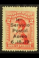 1919 FORGERY  2c Carmine Rose Opt'd Air Issue, As Scott C1, Unused "Spacefiller" Forgery. For More Images, Please Visit  - Colombie
