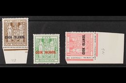 1936-44  2s.6d, 5s And £1 Postal Fiscals, Cowan Paper, SG 118/119, 121, Fine Mint, The 2s.6d Being Never Hinged. (3) For - Cookeilanden