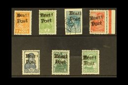 1941 ELVA LOCAL STAMPS.  1941 "Eesti Post" On The 1k To 20k (no 4k) Worker Stamps, Michel 1-8, The 1k & 3k Used (Krischk - Estland