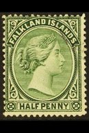 1891-1902  ½d  Green With WATERMARK REVERSED Variety, SG 16ax, Fine Used. For More Images, Please Visit Http://www.sanda - Falkland Islands