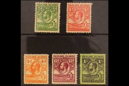 1929  ½d, 1d, 4d, 6d And 1s All Line Perf 14, SG 116a - 122a, Very Fine Mint. (5 Stamps) For More Images, Please Visit H - Falkland