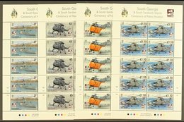 2009  Centenary Of Naval Aviation Set, SG 463/6, Sheetlets Of 10, NHM (4 Sheetlets) For More Images, Please Visit Http:/ - Falkland