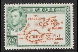 1938-55  2½d Brown And Green, Die I, Perf 14, With EXTRA ISLAND Variety, SG 256a, Never Hinged Mint. For More Images, Pl - Fidji (...-1970)