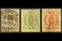 1889-95  1m, 5m & 10m Top Values (Michel 32/34, SG 118-23), Very Fine Used, Fresh. (3 Stamps) For More Images, Please Vi - Other & Unclassified