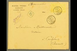 SENEGAL  GOREE 1881 25c Yellow-bistre Of General Issues Horiz Pair, Maury 53, On Prtd Reg Cover To France Tied By Very F - Other & Unclassified