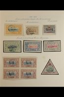 SOMALI COAST  1894-1902 INTERESTING USED COLLECTION On Leaves, Includes 1894-1900 Vals To 50c, 1f & 2f, 1899 "0.40" On 4 - Andere & Zonder Classificatie