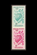WALLIS & FUTUNA  1962 50F "Harpa Ventricosa" Air Post As Yv 18, VERTICAL PROOF PAIR, Each A Single Colour (turquoise / M - Other & Unclassified