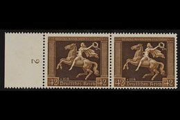 1938  42pf Brown Ribbon (Michel 671y, SG 659), Left Marginal HORIZONTAL PAIR, Very Fine Never Hinged Mint. For More Imag - Autres & Non Classés