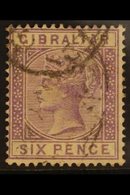 1886-87  6d Lilac, SG 13, Fine Used For More Images, Please Visit Http://www.sandafayre.com/itemdetails.aspx?s=646433 - Gibraltar
