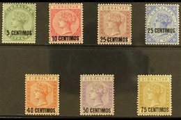 1889  Complete Surcharge Set, SG 15/21, Very Fine Mint. (7 Stamps) For More Images, Please Visit Http://www.sandafayre.c - Gibraltar