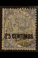 1889 VARIETY.  25c On 2½d Bright Blue "BROKEN N" Variety, SG 18b, Fine Used For More Images, Please Visit Http://www.san - Gibraltar