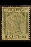 1889-1896  5c Green "BROKEN M" Variety, SG 22a, Fine Used For More Images, Please Visit Http://www.sandafayre.com/itemde - Gibraltar