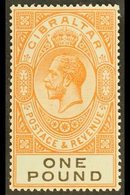 1925-32  KGV £1 Red-orange And Black, SG 107, Very Fine Mint. For More Images, Please Visit Http://www.sandafayre.com/it - Gibraltar