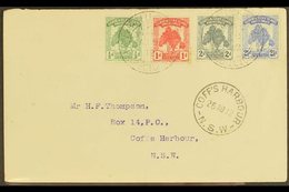 1912  (Aug) A Neat Envelope To Coffs Harbour, New South Wales, Bearing The Pandanus Pine Set, SG 8/11, Tied Double Ring  - Gilbert- En Ellice-eilanden (...-1979)