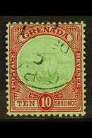 1913  10s Green And Red On Green, SG 101, Very Fine Used, Neat Cds Cancel. For More Images, Please Visit Http://www.sand - Grenade (...-1974)