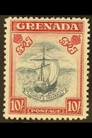 1938-50  10s Slate-blue And Bright Carmine (narrow Frame) Perf 12, SG 163c, Mint Lightly Hinged. Very Scarce, Cat £750.  - Grenada (...-1974)
