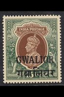 GWALIOR  1938-48 15r Brown & Green Overprint, SG 116, Never Hinged Mint. For More Images, Please Visit Http://www.sandaf - Autres & Non Classés