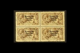 1927-28  2s.6d Chocolate Brown Seahorse, Wide Date SG 86, A Scarce Block Of Four Cds Used, Lower Left Corner Crease And  - Autres & Non Classés