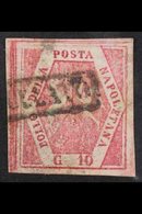 NAPLES  1859 - 61 10gr Carmine, Type II, POSTAL FORGERY, Sass F4a, Very Fine Used. For More Images, Please Visit Http:// - Ohne Zuordnung