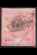 NAPLES  1859 - 61 20gr Carmine, Type II, POSTAL FORGERY, Sass F9, Very Fine Used. Signed Matl. For More Images, Please V - Non Classificati