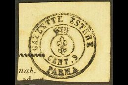 PARMA  NEWSPAPER TAX 1852 9c "Parma" Handstruck Stamp On Piece, Sass B1, Fine Used With Clear Lettering. For More Images - Non Classés