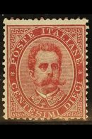 1879  10c Carmine, King Umberto I, Sassone 38, Mi 38A, Light Corner Bend, Otherwise Never Hinged Mint. For More Images,  - Unclassified