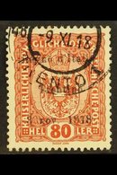 TRENTINO  1918 80h Chestnut Ovptd, SG 13, Very Fine Used. For More Images, Please Visit Http://www.sandafayre.com/itemde - Unclassified