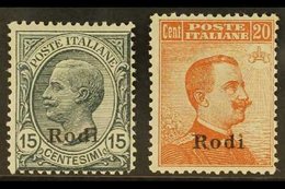 AEGEAN IS - RODI  1922 15c Grey And 20c Orange With Wmk, Sass 11/12, Very Fine Mint. (2 Stamps) For More Images, Please  - Autres & Non Classés