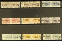 SOMALIA  PARCEL POST 1923 Surcharges Complete Set (Sassone 21/29, SG P44/52), Fine Mint Horizontal Pairs, Most Values In - Other & Unclassified