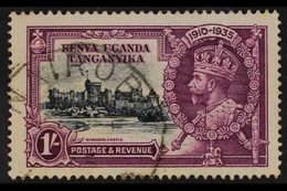 1935 SILVER JUBILEE VARIETY  1s Slate & Purple "LINE THROUGH '0' OF 1910" Variety, SG 127L, Fine Cds Used For More Image - Vide