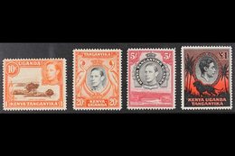 1941 DEFINITIVES PERF 14  10c Red-brown And Orange (SG 134b), 20c (SG 139a), 5s (SG 148a), And £1 (SG 150a), Fine Fresh  - Vide