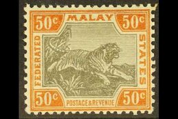 F.M.S.  1900-01 50c Grey And Orange Brown Tiger, SG 22a, Fine Mint. For More Images, Please Visit Http://www.sandafayre. - Sonstige & Ohne Zuordnung