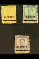 JOHORE  1904 Surcharged Set, SG 58/60, Fine Mint (3 Stamps) For More Images, Please Visit Http://www.sandafayre.com/item - Other & Unclassified