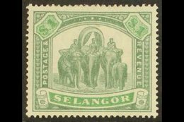 SELANGOR  1895-99 $1 Green And Pale Green Elephant, SG 76, Fine Mint With A Couple Of Small Gum Thins. For More Images,  - Other & Unclassified