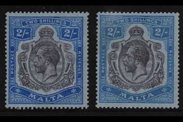 1921-22  2s Purple And Blue, SG 103, Two Very Different Shades, Fine Mint. (2) For More Images, Please Visit Http://www. - Malte (...-1964)
