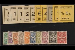 1925  The Two Postage Due Sets, SG D1/20, Fine Mint. (20) For More Images, Please Visit Http://www.sandafayre.com/itemde - Malte (...-1964)