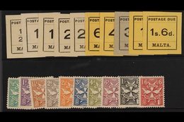 1925  The Two Postage Due Sets, SG D1/20, Fine Mint. (20) For More Images, Please Visit Http://www.sandafayre.com/itemde - Malta (...-1964)