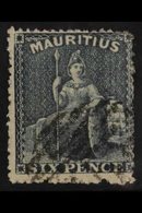 1862  6d Slate "Britannia", Intermediate Perf 14-16, SG 54, Good Used. For More Images, Please Visit Http://www.sandafay - Mauritius (...-1967)