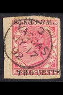 1891  2c On 4c Carmine With SURCHARGE DOUBLE, ONE INVERTED Variety, SG 118c, Very Fine Used On Piece. For More Images, P - Maurice (...-1967)