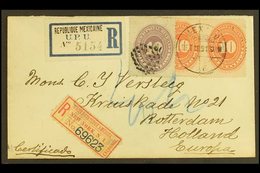 1891  (19 Sept) Registered Cover Addressed To Netherlands, Bearing 10c Vermilion (x2) + 10c Lilac Cancelled By "Mexico"  - Mexique