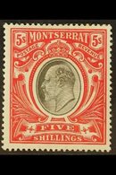 1903  5s Black & Scarlet, Wmk Crown CC, SG 23, Very Fine Mint. For More Images, Please Visit Http://www.sandafayre.com/i - Montserrat