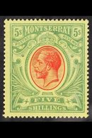 1914  5s Red And Green On Yellow, King George V, SG 48, Very Fine Mint. For More Images, Please Visit Http://www.sandafa - Montserrat