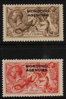 BRITISH CURRENCY  1914-31 Bradbury Wilkinson 2s6d Chocolate-brown And 5s Rose-red, SG 53/54, Very Fine Mint. (2 Stamps)  - Autres & Non Classés