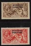 BRITISH CURRENCY  1914-31 Bradbury Wilkinson 2s6d Chocolate-brown And 5s Rose-red, SG 53/54, Very Fine Mint. (2 Stamps)  - Sonstige & Ohne Zuordnung