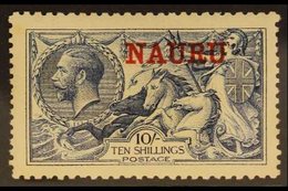 1916 - 23  10s Pale Blue Seahorse, DLR Printing, Ovptd In Red, SG 23, Very Fine Well Centered Mint. For More Images, Ple - Nauru