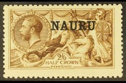 1916-23  2s6d Sepia-brown Seahorse, De La Rue Printing, SG 19, Fine Mint, Only Lightly Hinged. For More Images, Please V - Nauru