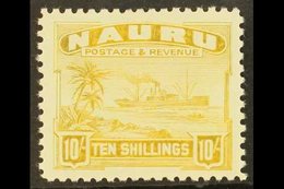 1937-48  10s Yellow Freighter, SG 39B, Fine Mint. For More Images, Please Visit Http://www.sandafayre.com/itemdetails.as - Nauru