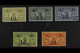 ENGLISH  1920-21 Surcharges On English Issues Set Of Four Plus On French 2d On 40c, SG 30/34, Fine Used. (5 Stamps) For  - Autres & Non Classés